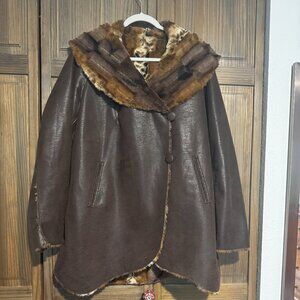 Reversible Faux Fur and Leather Jacket